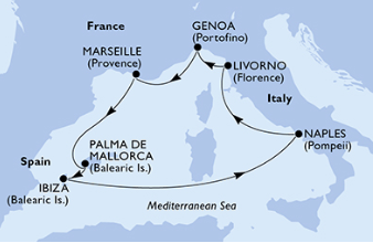 8-Дневни средиземноморски круизи от Неапол с MSC Fantasia 2019