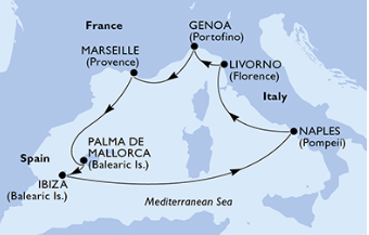 8-Дневни круизи от Марсилия на борда на MSC Fantasia 2019
